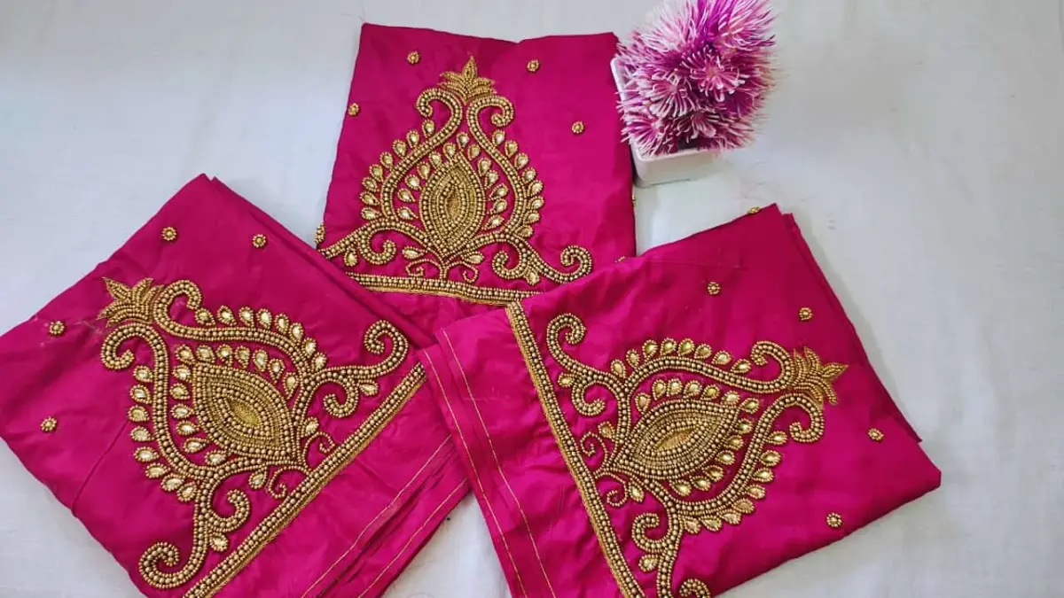 Stylish Beads Embroidery Work Blouse – Affordable & Chic