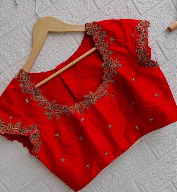 Traditional Red Zardosi Wedding Blouse