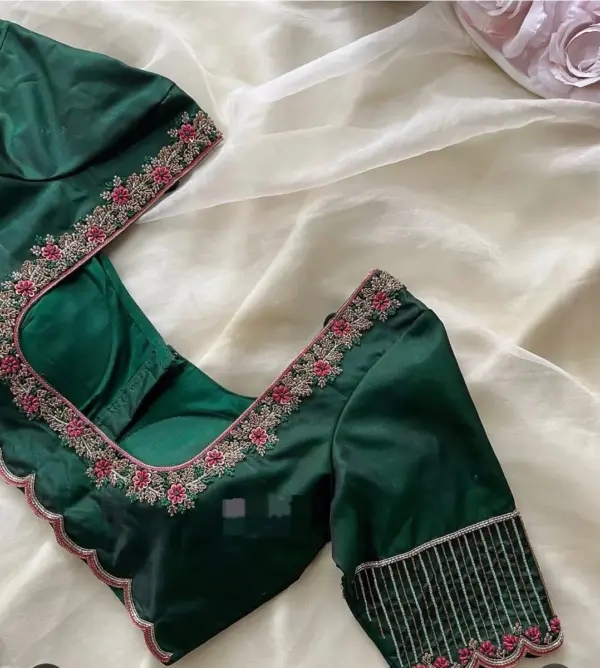 Exclusive Bottle Green Boutique Blouse