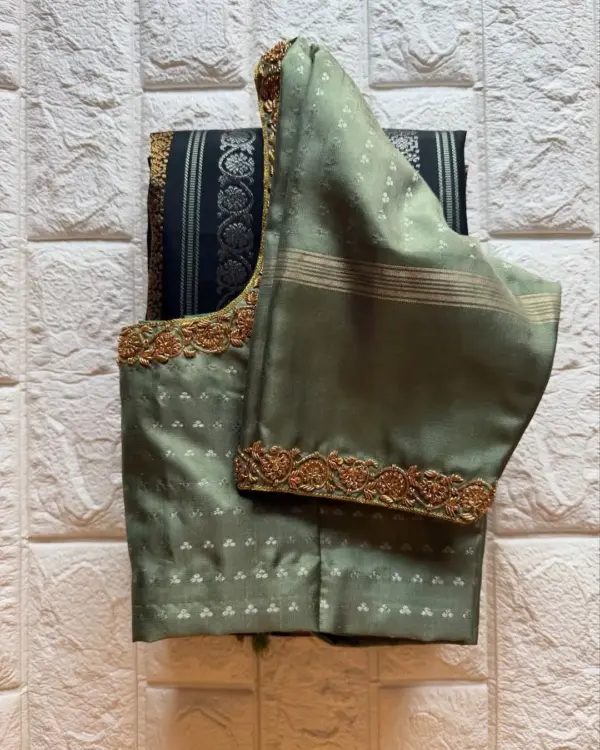 Subtle Thread Work Pastel Green Blouse