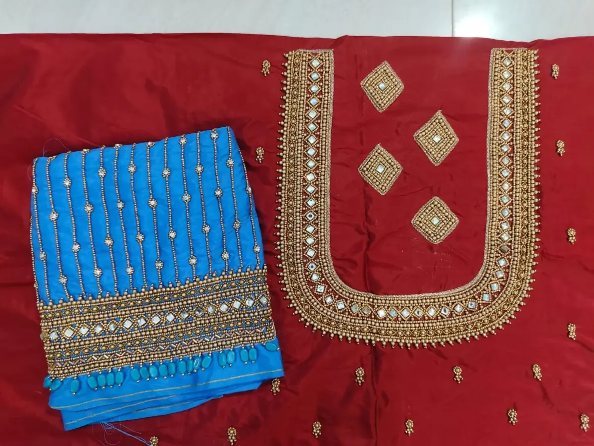 Breathtaking Bridal Blouse – Intricate Heavy Line Maggam Work