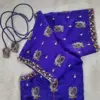 Bridal Peacock Maggam Work Blouse in Blue