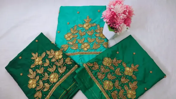 Chic Floral Buti Beads Work Blouse – Exclusive Offer