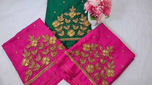 Chic Floral Buti Beads Work Blouse – Exclusive Offer