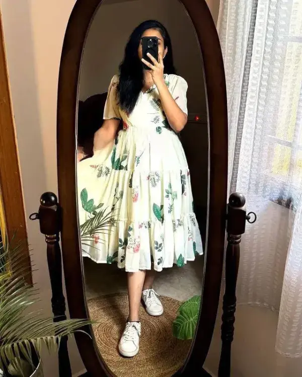 Chic White Button-Down Shirt Frock – Mily Edition