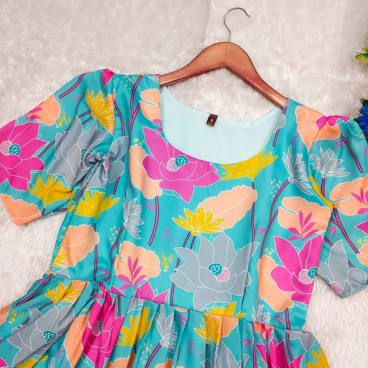 Elegant Blue Floral Printed Maxi Dress -Hurry! 4