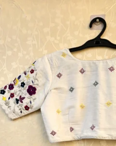Ethereal Charm – Premium Multi Thread Maggam Work on Raw Silk 3