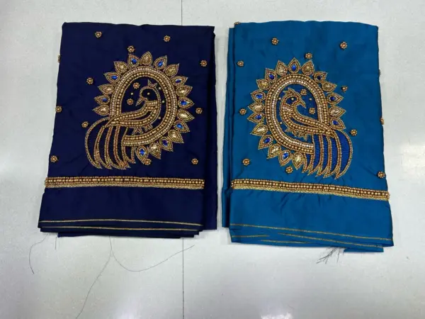 Grace in Every Stitch – Stunning Peacock Work Blouse Now on Sale!