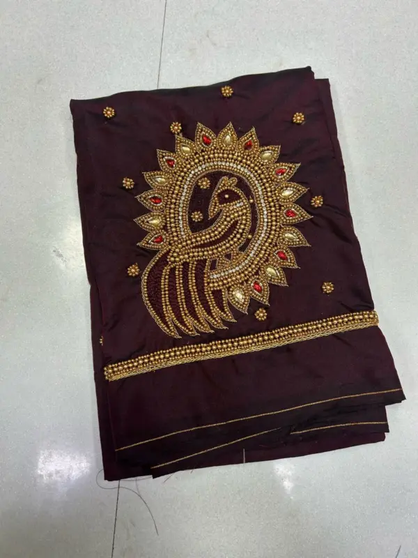 Grace in Every Stitch – Stunning Peacock Work Blouse Now on Sale!