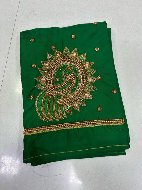 Grace in Every Stitch – Stunning Peacock Work Blouse Now on Sale!