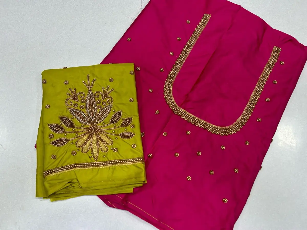 Grace Redefined – Stunning Maggam Beads Blouse Now at Offer Price!