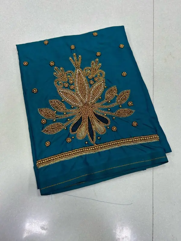 Grace Redefined – Stunning Maggam Beads Blouse Now at Offer Price!