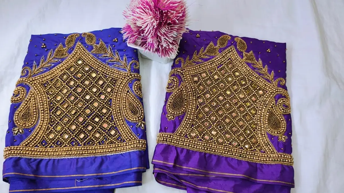 Graceful Glow – Simple Beads Work Blouse at Special Offer