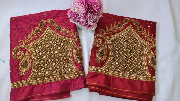 Graceful Glow – Simple Beads Work Blouse at Special Offer