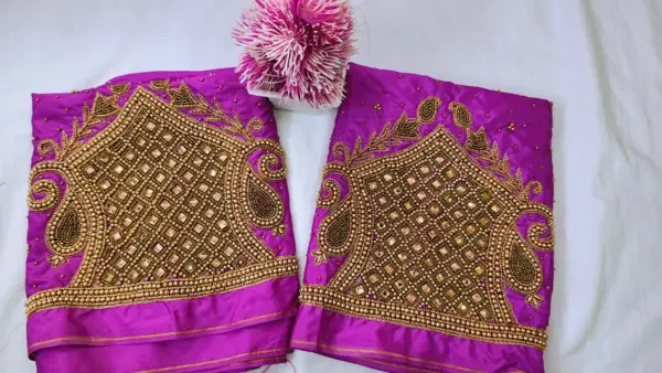 Graceful Glow – Simple Beads Work Blouse at Special Offer