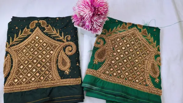 Graceful Glow – Simple Beads Work Blouse at Special Offer