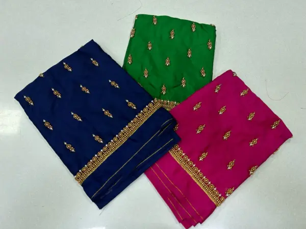 Graceful Minimal Border Work Blouse – Limited Time Offer