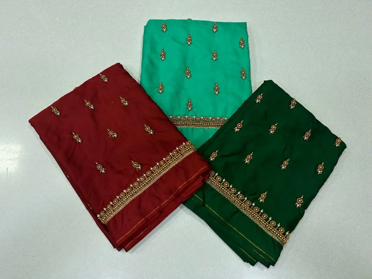 Graceful Minimal Border Work Blouse – Limited Time Offer 2