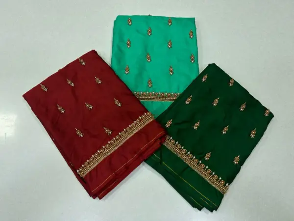 Graceful Minimal Border Work Blouse – Limited Time Offer