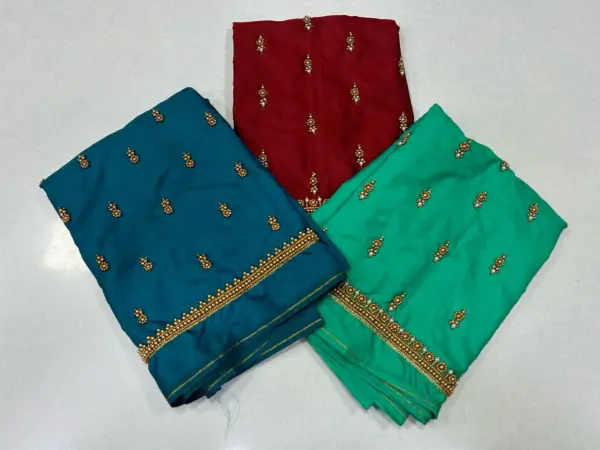 Graceful Minimal Border Work Blouse – Limited Time Offer