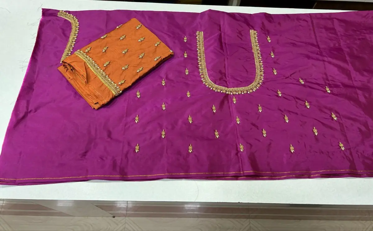 Graceful Minimal Border Work Blouse – Limited Time Offer 5