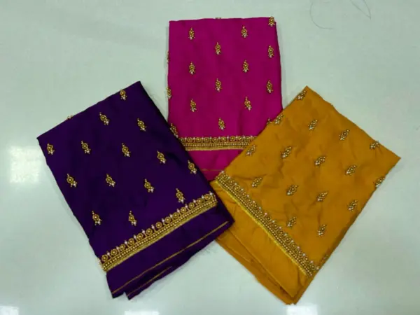 Graceful Minimal Border Work Blouse – Limited Time Offer