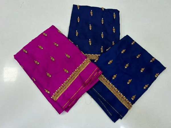 Graceful Minimal Border Work Blouse – Limited Time Offer