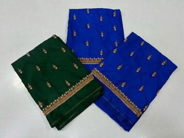 Graceful Minimal Border Work Blouse – Limited Time Offer