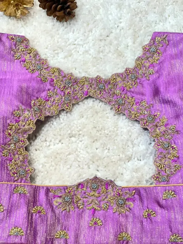 Lavender Luxe – Raw Silk Blouse for Regal Elegance