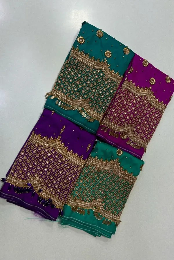 Limited Edition – Stunning Checks Design Maggam Work Blouse