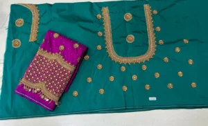 Stunning Checks Design Maggam Work Blouse 7