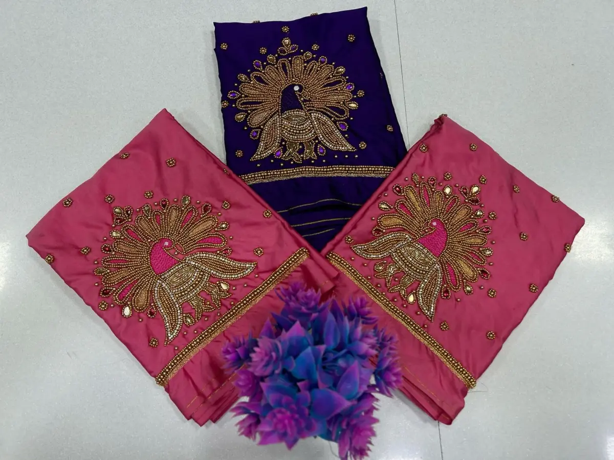 Majestic Peacock Beads Work Blouse – Exclusive Offer for Elegant Style 11