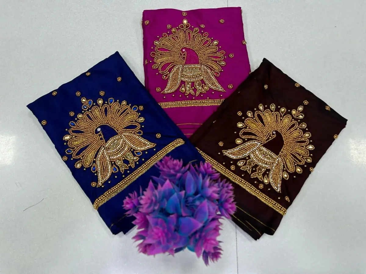 Majestic Peacock Beads Work Blouse – Exclusive Offer for Elegant Style 12