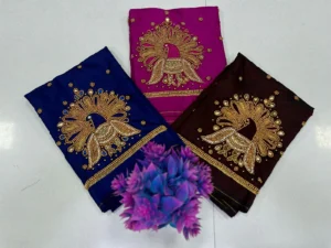 Majestic Peacock Beads Work Blouse – Exclusive for Elegant Style 12