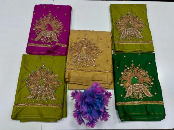 Majestic Peacock Beads Work Blouse – Exclusive Offer for Elegant Style