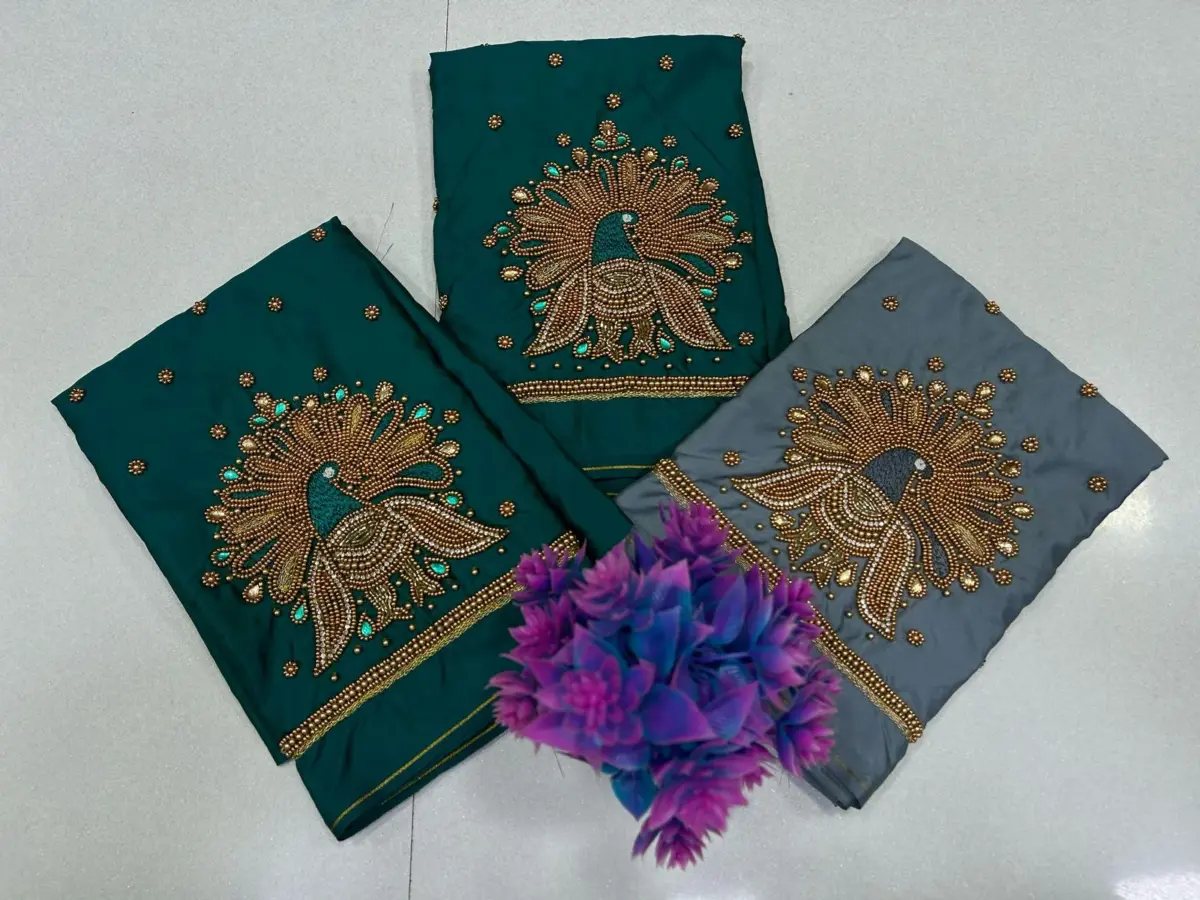 Majestic Peacock Beads Work Blouse – Exclusive Offer for Elegant Style 14