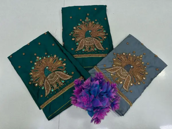 Majestic Peacock Beads Work Blouse – Exclusive Offer for Elegant Style