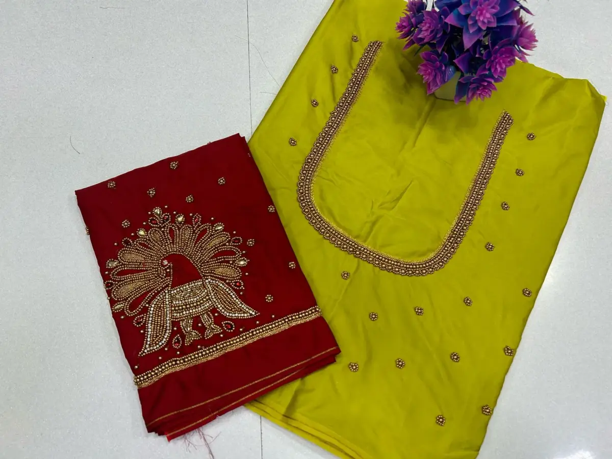 Majestic Peacock Beads Work Blouse – Exclusive Offer for Elegant Style