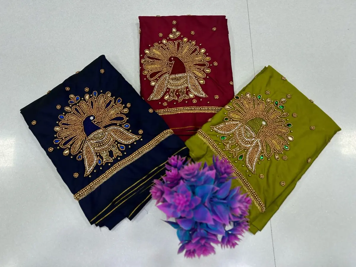 Majestic Peacock Beads Work Blouse – Exclusive Offer for Elegant Style 18