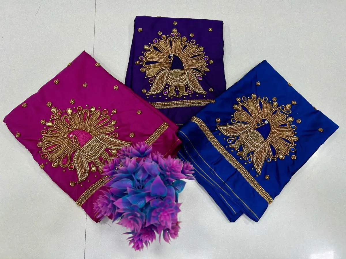 Majestic Peacock Beads Work Blouse – Exclusive Offer for Elegant Style 19
