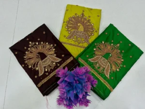 Majestic Peacock Beads Work Blouse – Exclusive for Elegant Style 3