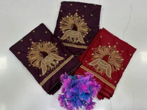 Majestic Peacock Beads Work Blouse – Exclusive for Elegant Style 4
