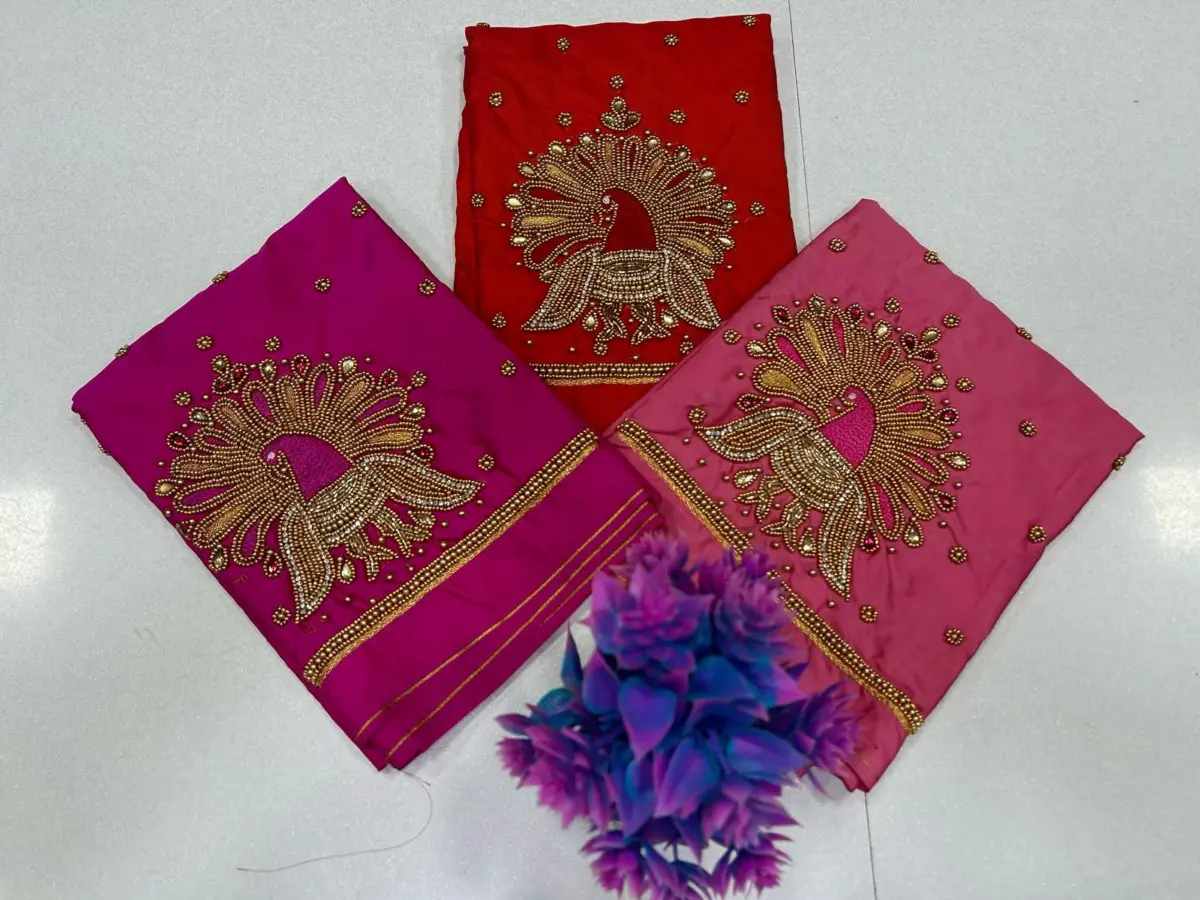 Majestic Peacock Beads Work Blouse – Exclusive Offer for Elegant Style 6