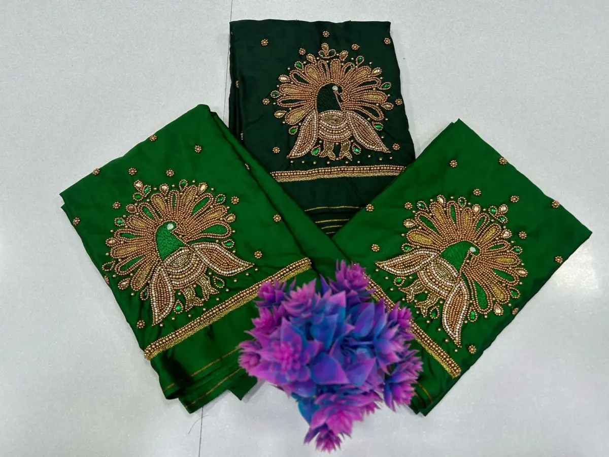 Majestic Peacock Beads Work Blouse – Exclusive Offer for Elegant Style 9