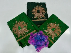 Majestic Peacock Beads Work Blouse – Exclusive for Elegant Style 9