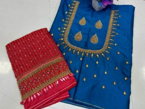 Regal Charm – Heavy Bridal Lines Designer Blouse for a Grand Look 5