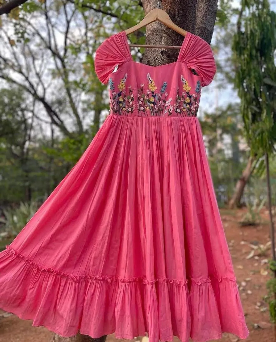 Style Redefined  Graceful Maggam Work on Soft Mull Cotton Frocks
