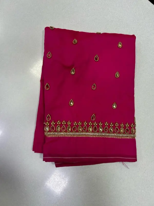 Subtle Sparkle – Designer Beads & Kundan Border Blouse at Best Price!
