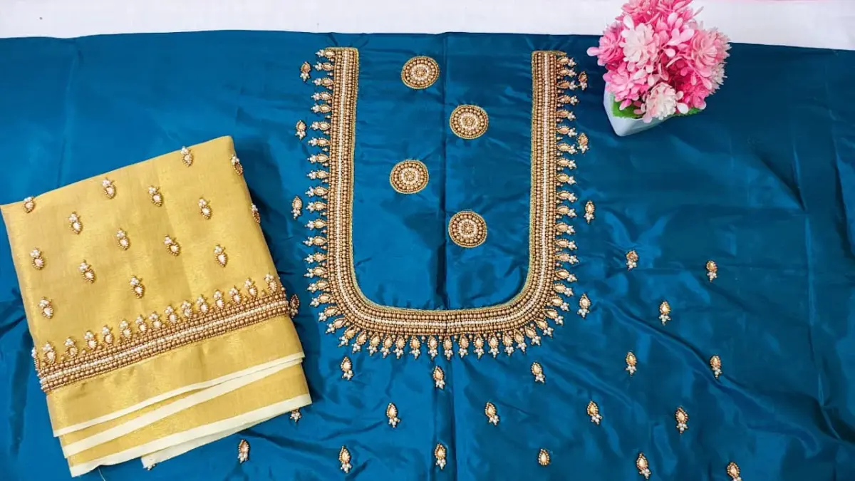 Timeless Beauty – Border Buti Blouse with Classy Minimal Work