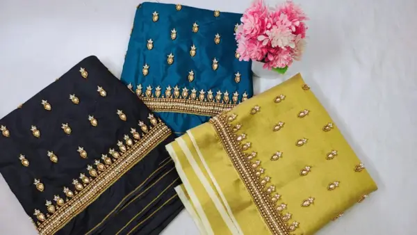 Timeless Beauty – Border Buti Blouse with Classy Minimal Work